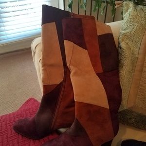 Multi color suede boots!